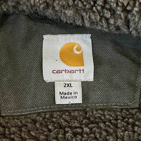 Carhartt Men's Sherpa Sandstone Hooded Jacket J284 - Picture 5 of 7